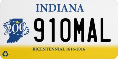 IN license plate 910MAL