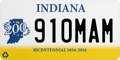 IN license plate 910MAM