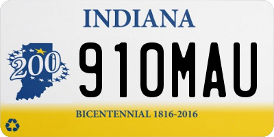 IN license plate 910MAU