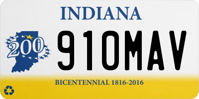 IN license plate 910MAV