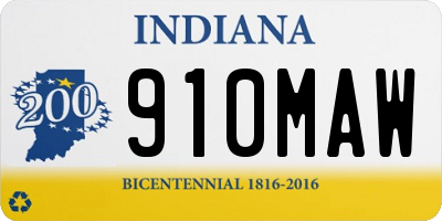 IN license plate 910MAW