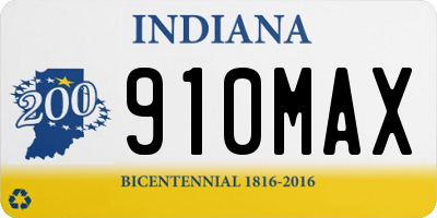 IN license plate 910MAX