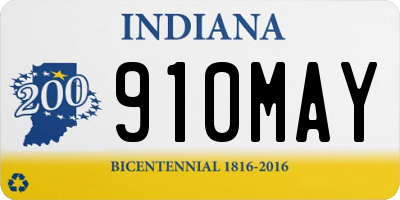 IN license plate 910MAY