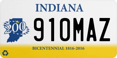 IN license plate 910MAZ