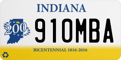 IN license plate 910MBA