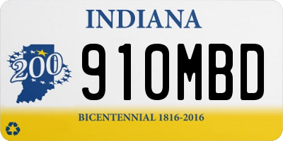 IN license plate 910MBD