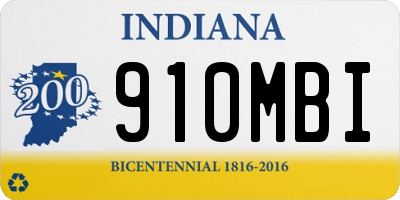 IN license plate 910MBI