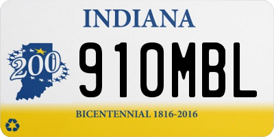 IN license plate 910MBL