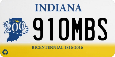 IN license plate 910MBS