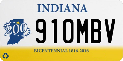 IN license plate 910MBV
