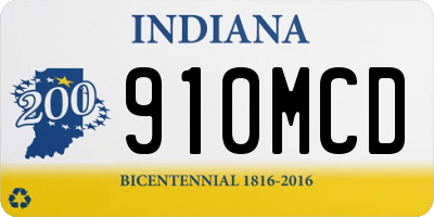 IN license plate 910MCD