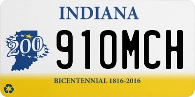 IN license plate 910MCH