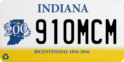 IN license plate 910MCM