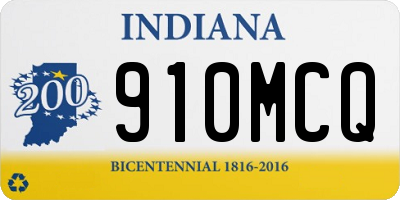 IN license plate 910MCQ
