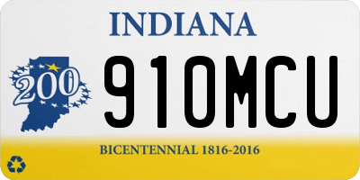 IN license plate 910MCU