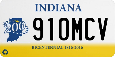 IN license plate 910MCV