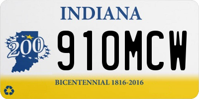 IN license plate 910MCW