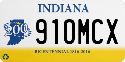 IN license plate 910MCX