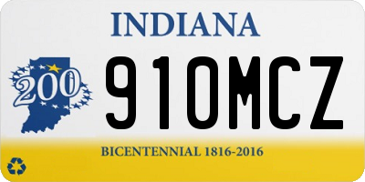 IN license plate 910MCZ