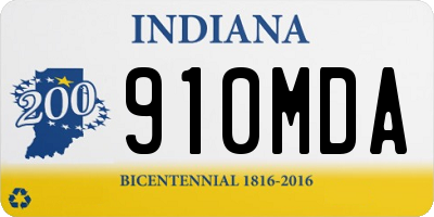 IN license plate 910MDA