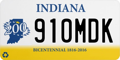IN license plate 910MDK