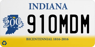 IN license plate 910MDM