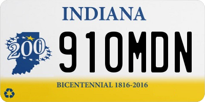 IN license plate 910MDN