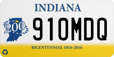 IN license plate 910MDQ