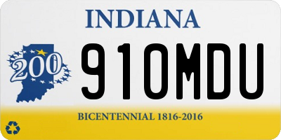 IN license plate 910MDU