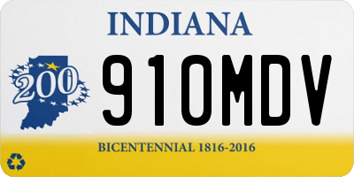 IN license plate 910MDV