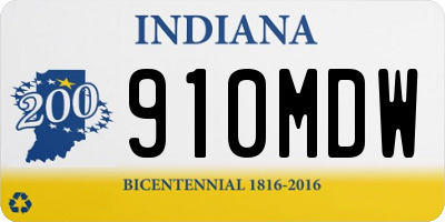 IN license plate 910MDW