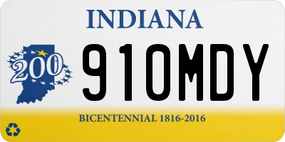IN license plate 910MDY