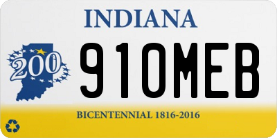 IN license plate 910MEB