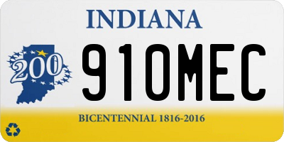 IN license plate 910MEC