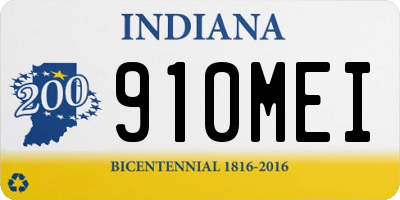 IN license plate 910MEI