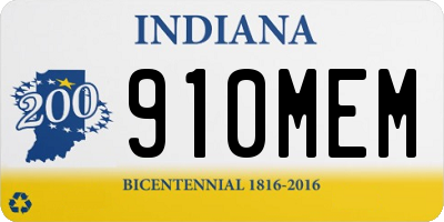 IN license plate 910MEM