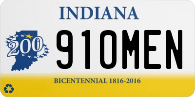 IN license plate 910MEN