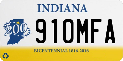 IN license plate 910MFA