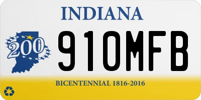 IN license plate 910MFB