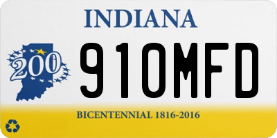 IN license plate 910MFD