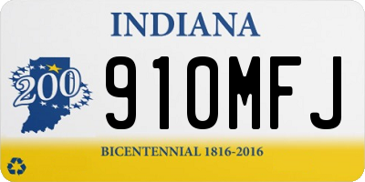 IN license plate 910MFJ
