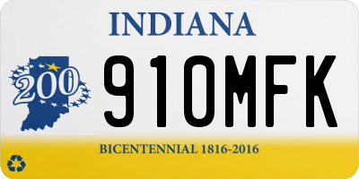 IN license plate 910MFK