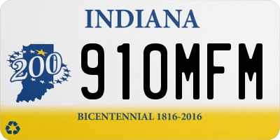 IN license plate 910MFM
