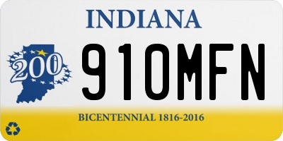 IN license plate 910MFN