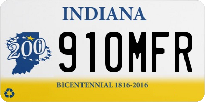 IN license plate 910MFR
