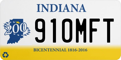 IN license plate 910MFT