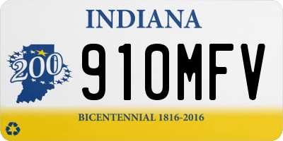 IN license plate 910MFV