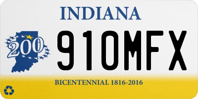 IN license plate 910MFX