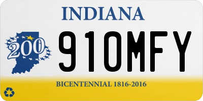 IN license plate 910MFY