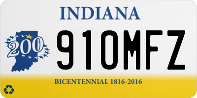 IN license plate 910MFZ